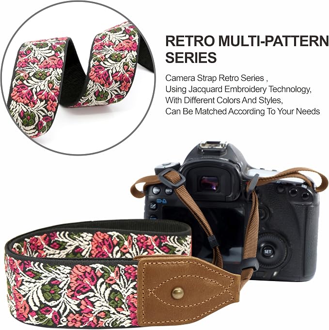 Padwa Lifestyle 2" Wide Classic Crazy Horse Art Cowhide Head Cotton Camera - Image 5