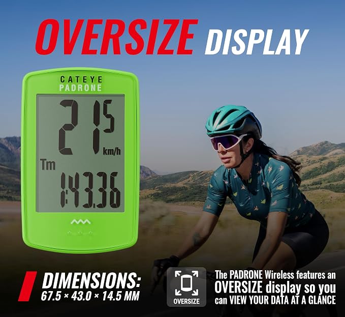 CATEYE Padrone Wireless Bike Computer – Oversized Display Cyclocomputer - Image 2