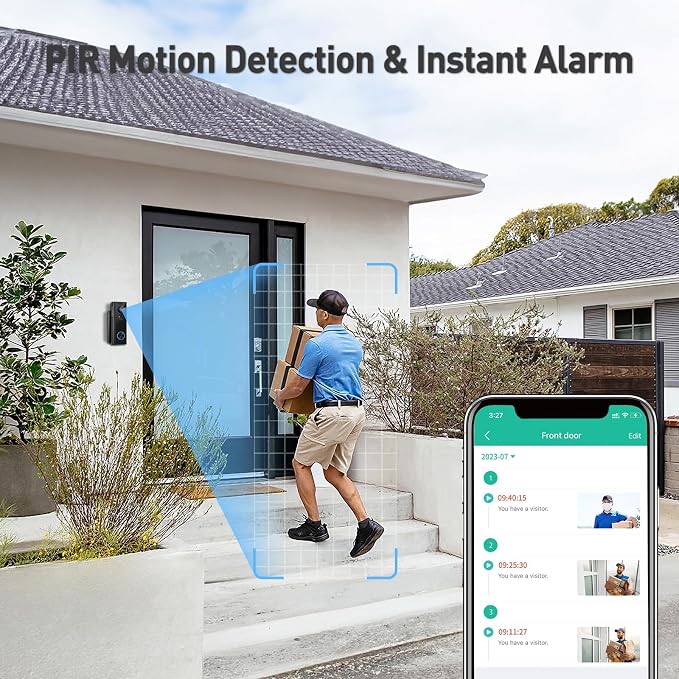 XTU Doorbell Camera Wireless No Subscription, 2K Video Doorbell - Image 4