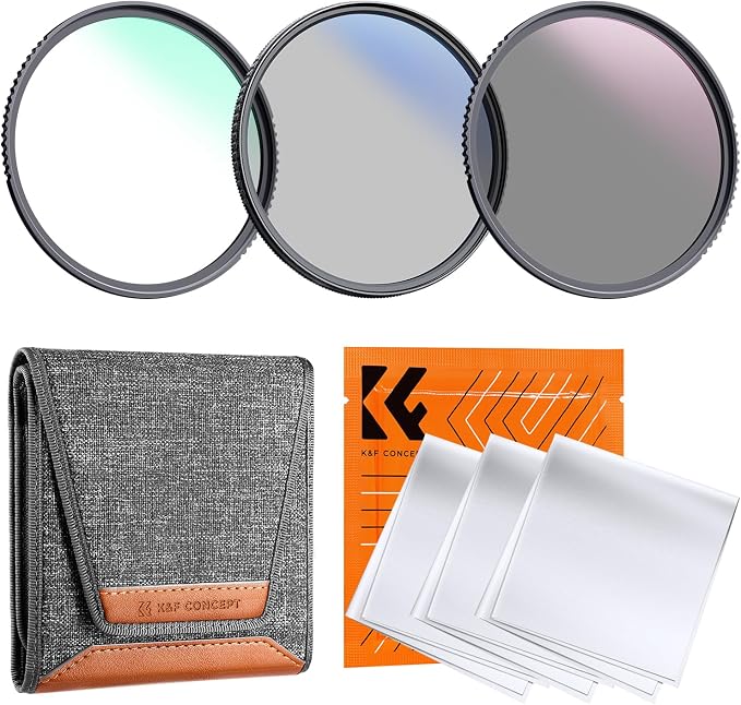 K&F CONCEPT 37mm UV/CPL/ND Lens Filter Kit-18 Multi-Layer Coatings, UV Filter + by KFCONCEPT