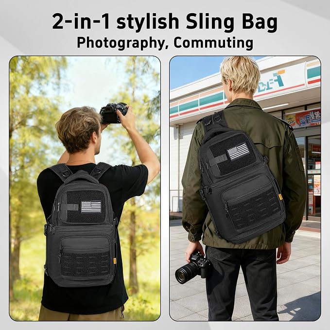 TORIBIO Camera Sling Bag Backpack, DSLR/SLR/Mirrorless Camera Bag - Image 9