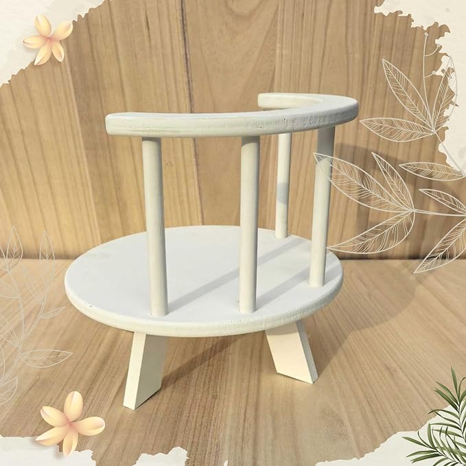 Photography Props Wooden Stool Photo Studio Accessories Semi-Circular Stool - Image 3