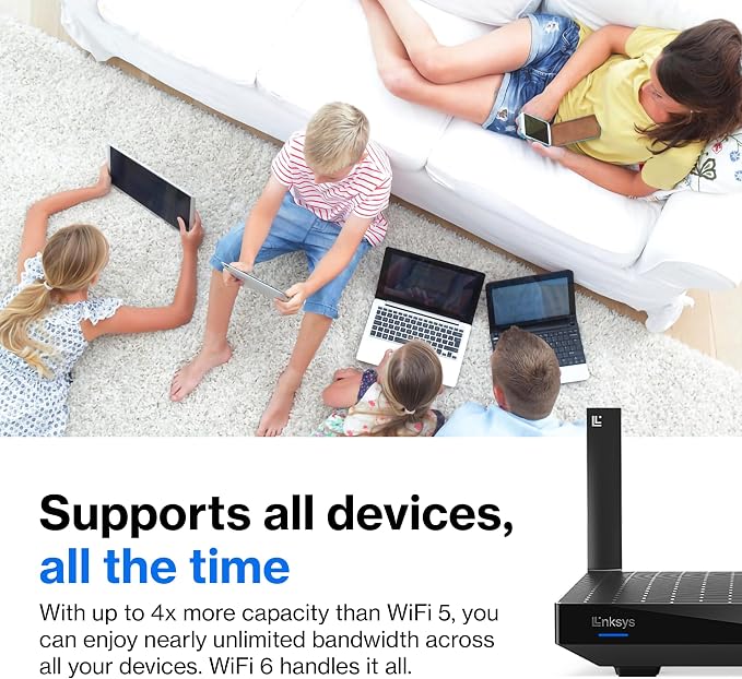Linksys Mesh Wifi 6 Router, 700 Sq. ft Coverage, 25+ Devices, Speeds up to - Image 4