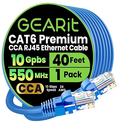 GEARit Cat 6 Ethernet Cable CCA LAN Network Cord, Network Cable by GEARit