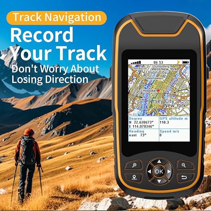 Handheld GPS for Hiking, Rugged and Waterproof Handheld GPS Navigator, 3.2" - Image 3