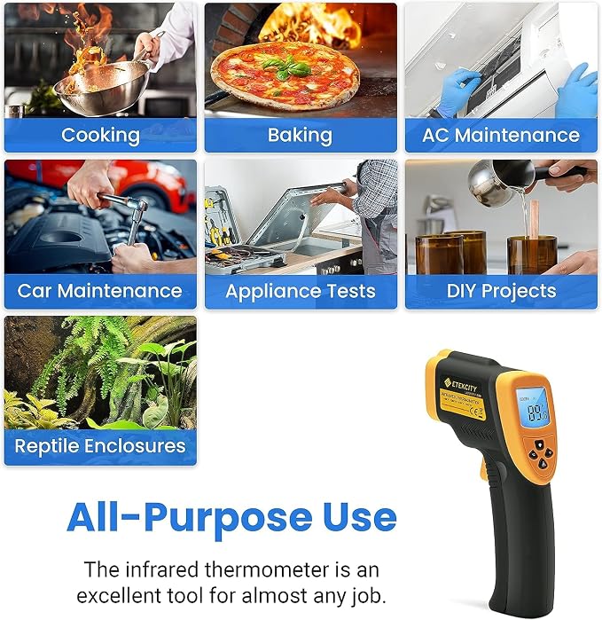 Etekcity Infrared Thermometer Temperature Gun 800, -58℉ to 1382℉ - Image 3