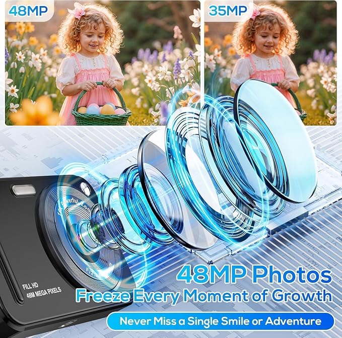 Digital Camera for Kids, 48MP FHD 1080P Point and Shoot Digital Cameras - Image 2