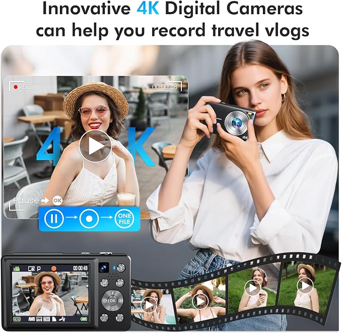 4K Digital Camera, 64MP Autofocus Vlogging Camera - Image 2