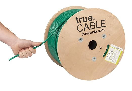 TRUE CABLE Cat6A Riser, Bulk Ethernet Cable, 23AWG Solid Bare Copper, by trueCABLE
