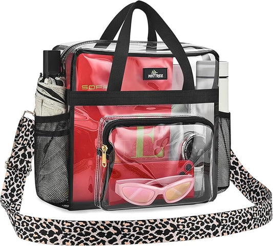 MAY TREE Clear Bag for Stadium Events, Transparent Bag for Concert Sports Gym by MAYTREE