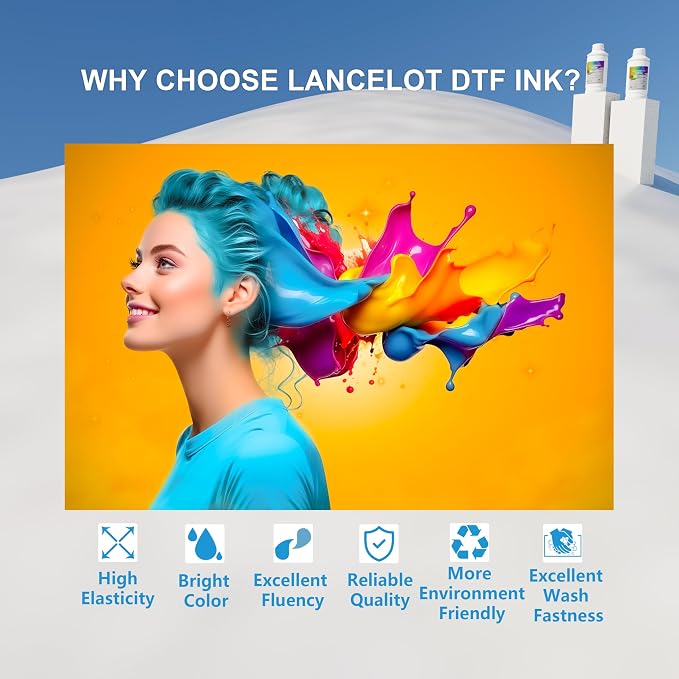 Lancelot Premium DTF Ink 500ML-Vibrant & Durable PET Film Transfer Ink - Image 3
