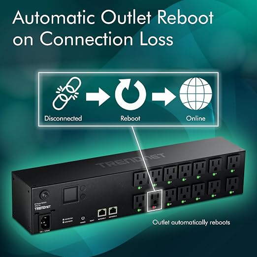TRENDnet 14-Outlet Managed 2U Rackmount Switched Power Distribution Unit - Image 5