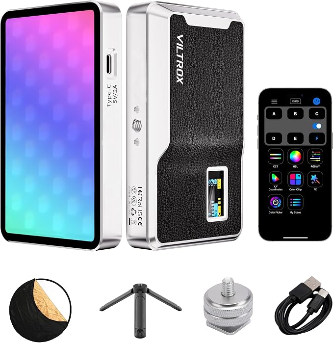 RGB Video Light Kit, 6000mAh Portable Camera Light 8W Output Power, LED Video by ViltroxOfficial