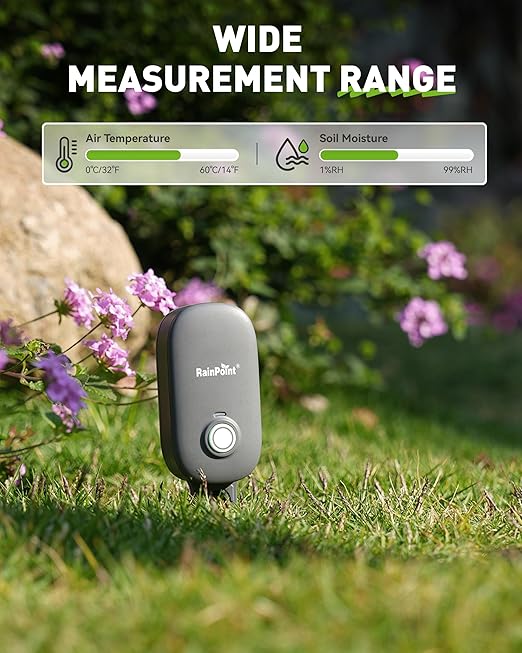 RAINPOINT Bluetooth 2-in-1 Soil Moisture & Air Temp Meter, App Remote Monitoring - Image 3