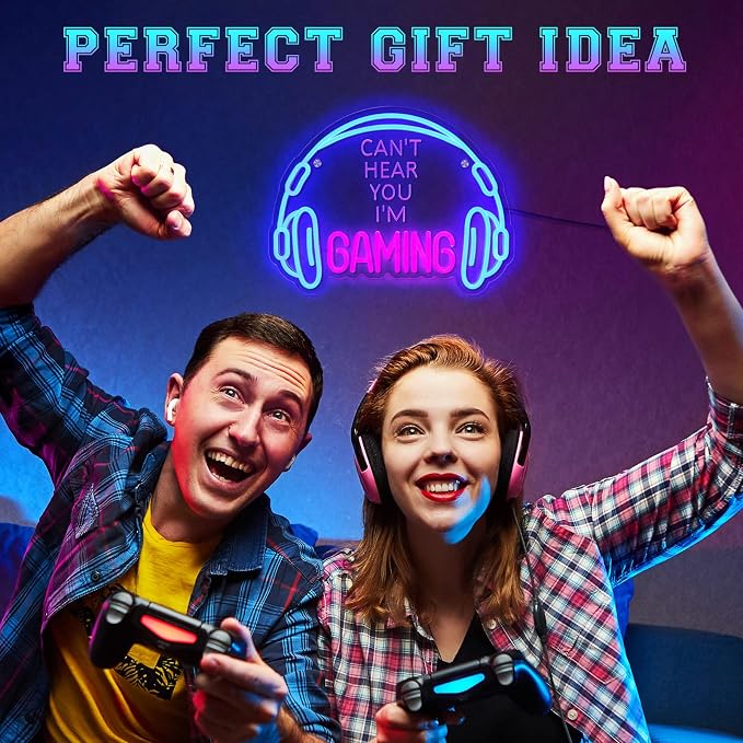Gaming Neon Sign, Large Bright and Dimmable Colored LED Headset Gamer Neon - Image 7