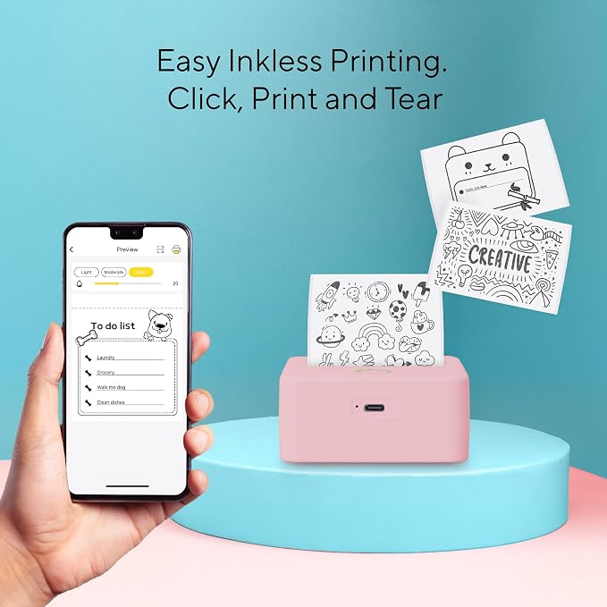 Mini Portable Thermal Printer, 200 Dpi Monochrome Label, Receipt and Image - Image 6