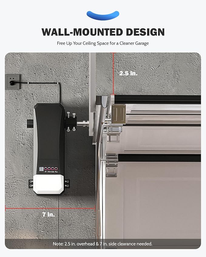 ZUMI Wall-Mounted Garage Door Opener, App-Controlled Garage Opener - Image 7