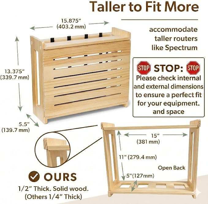 Wooden WiFi Router Storage Box - Image 3