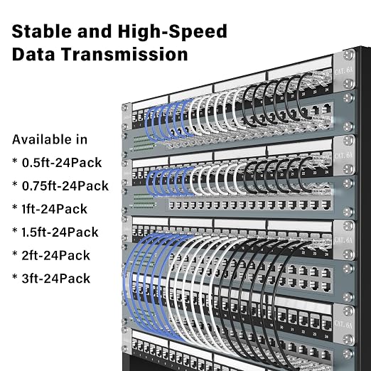 Jadaol UL Listed Patch Cables Cat 6a / Cat 6 0.75 ft 24-Pack, 10Gbps 550MHz - Image 8