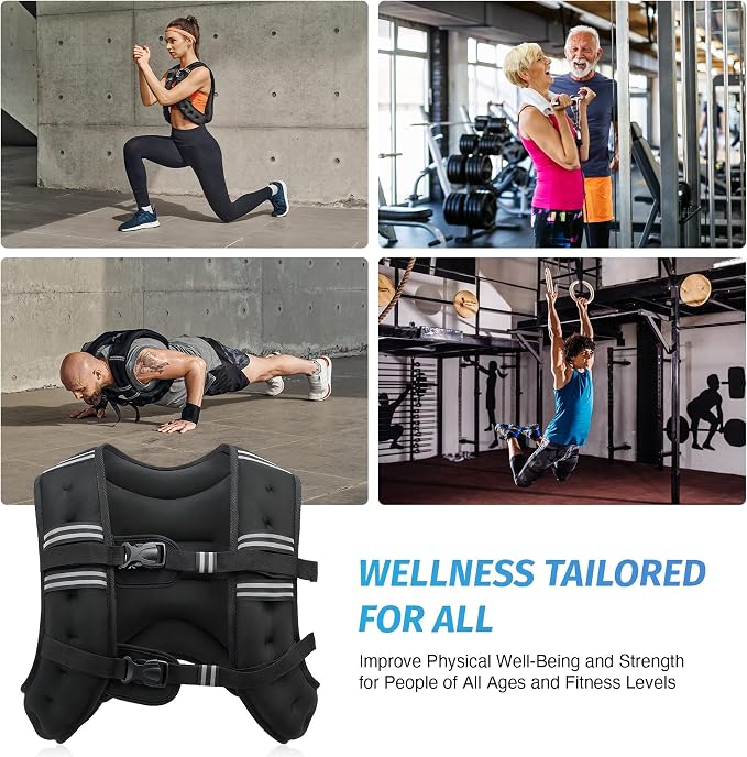 ZELUS Weighted Vest, 6lb/8lb/12lb/16lb/20lb/25lb/30lb Weight Vest - Image 7