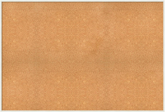 Amanti Art Natural Cork Board for Wall, 35x51 Vision Board with White Frame, Oversize Corkboard Office Decor for Home Organization, Modern Corkboard Pinboard to Display Items for Home Organization in