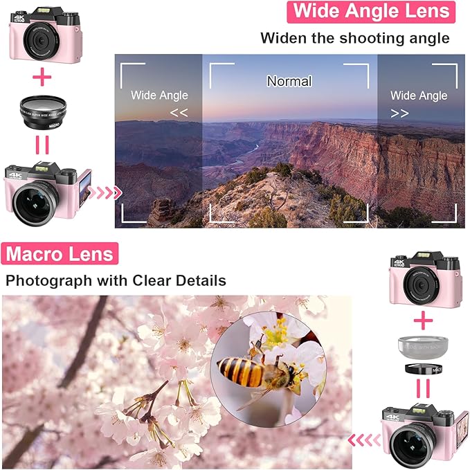 VETEK Digital Cameras for Photography, 4K 48MP Vlogging Camera 16X Digital Zoom - Image 6
