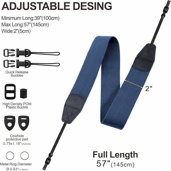 Padwa Lifestyle Blue Camera Strap - Image 6