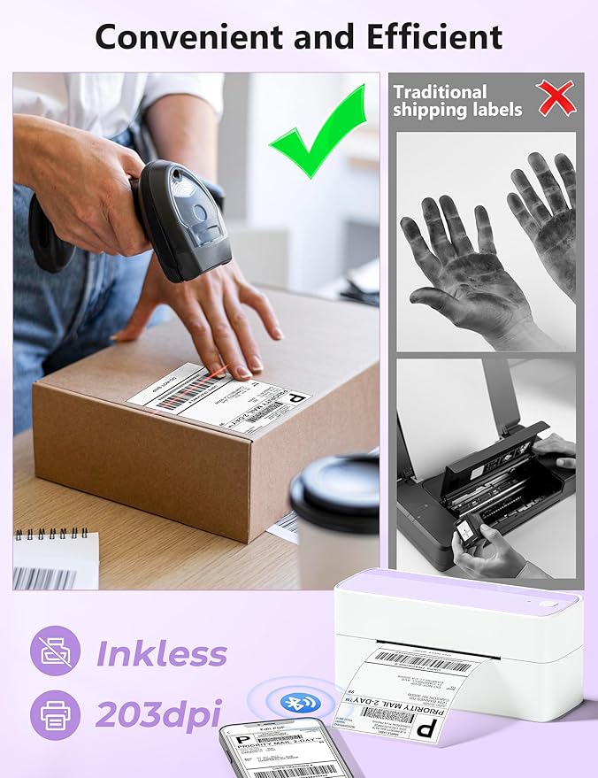 Phomemo Bluetooth Thermal Label Printer, 241BT 4X6 Wireless Shipping Label - Image 4