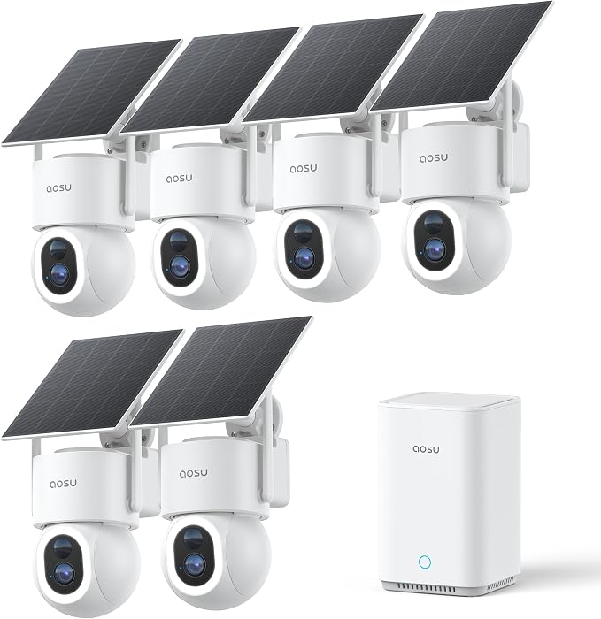 aosu SolarCam D1 Max 6-Cam Kit, 4K Solar Security Cameras Wireless Outdoor by AOSUSecurityOffical