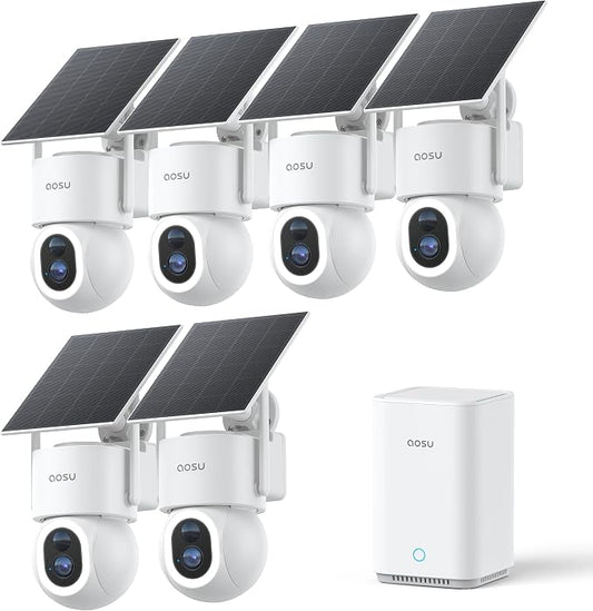 aosu SolarCam D1 Max 6-Cam Kit, 4K Solar Security Cameras Wireless Outdoor by AOSUSecurityOffical