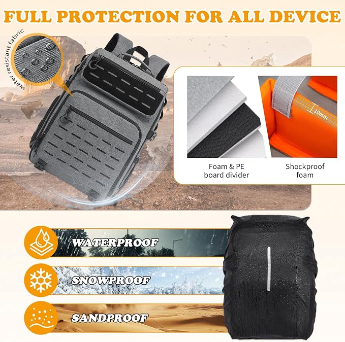HAMBOLY Professional Camera Bag Backpack, Large Waterproof Photography Bag Case - Image 5