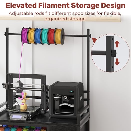 3D Printer Stand with Filament Storage – Tall 66" Heavy Duty Metal 3D Printer - Image 4