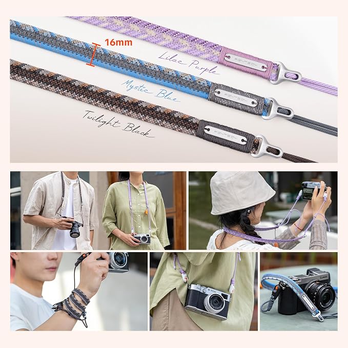 PGYTECH Camera Shoulder Strap Slim Trendy Style, Quick Release Braided Rope - Image 8