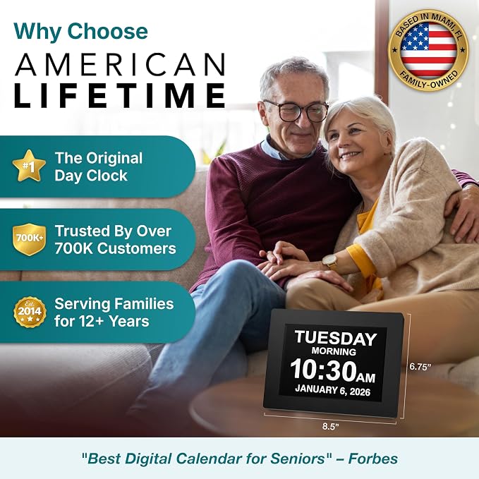American Lifetime New 2026 Dementia Clock Large Digital Clock - Image 2