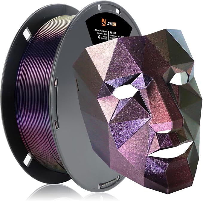 LOVOON 3D PLA Filament 1.75mm Sparkle Glitter, Burnt Titanium 3D Printer by LOVOON