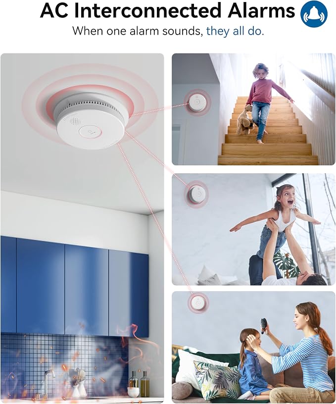 SITERWELL Smoke Detector, Hardwired Interconnected Smoke Detector, - Image 5