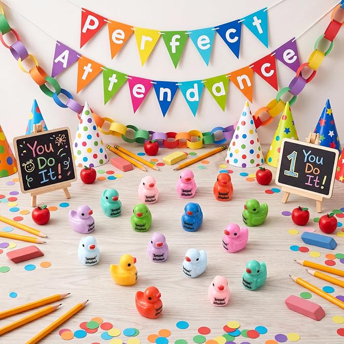 Skylety 100 Pcs Awesome Attendance Resin Duck, Perfect Attendance Awards - Image 5