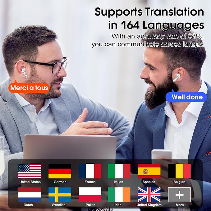 Csasan Ai Translation Earbuds Real Time, 3-in-1 Buletooth 5.3 Translator Earbuds - Image 2