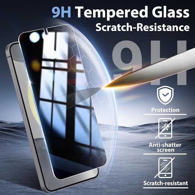 2 Pack for Samsung Galaxy S24 Privacy Screen Protector, 2 Pack Camera Protector - Image 5