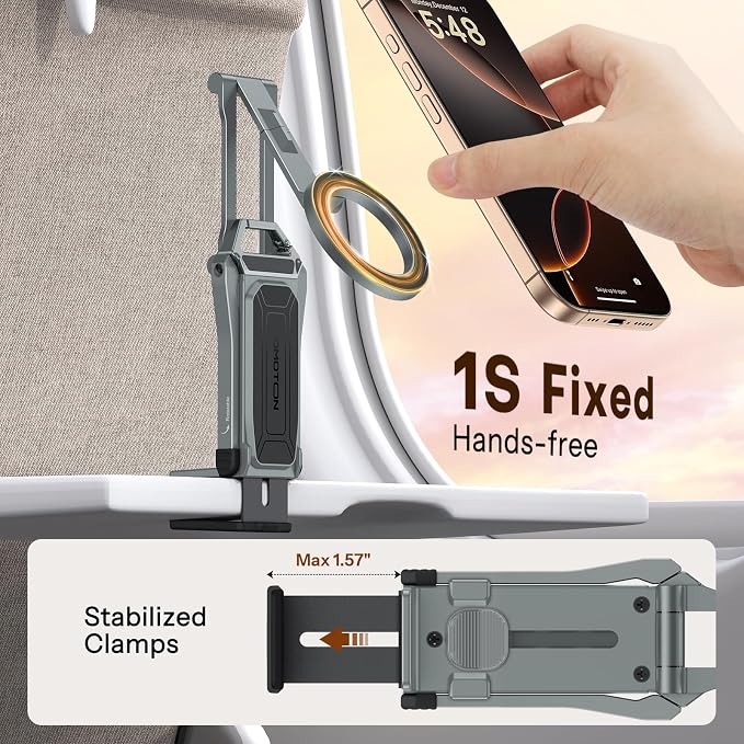 OMOTON TP02 360°Rotating for MagSafe Tripod Mount, Adjustable Aluminum Magnetic - Image 3
