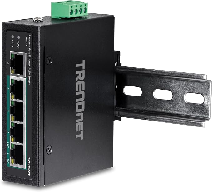 TRENDnet 5-Port Industrial Unmanaged Fast Ethernet PoE+ DIN-Rail Switch - Image 11