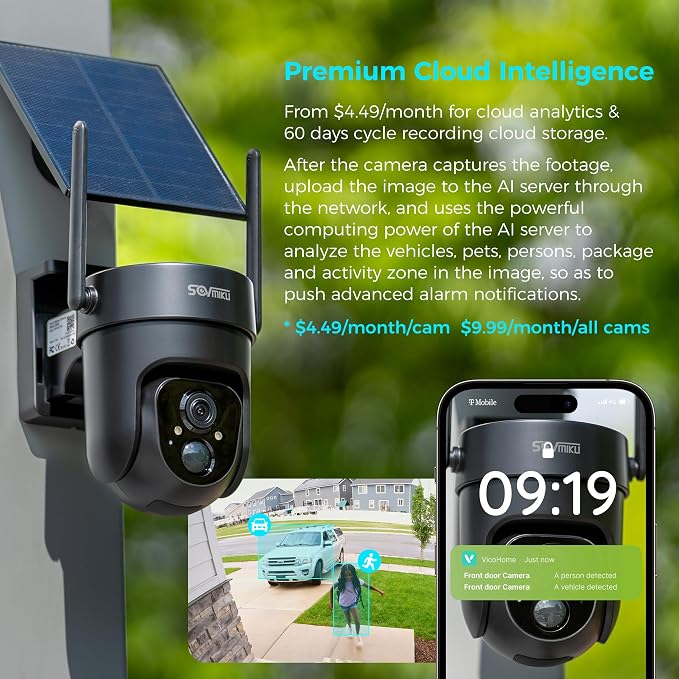 Vicohome QB 2K AI Solar Security Camera Wireless Outdoor, Battery Powered Cam - Image 5