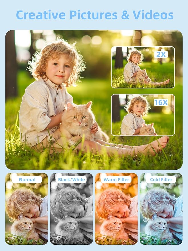 Camkory Digital Camera for Kids，Teens and Starters, FHD 1080P Point and Shoot - Image 3