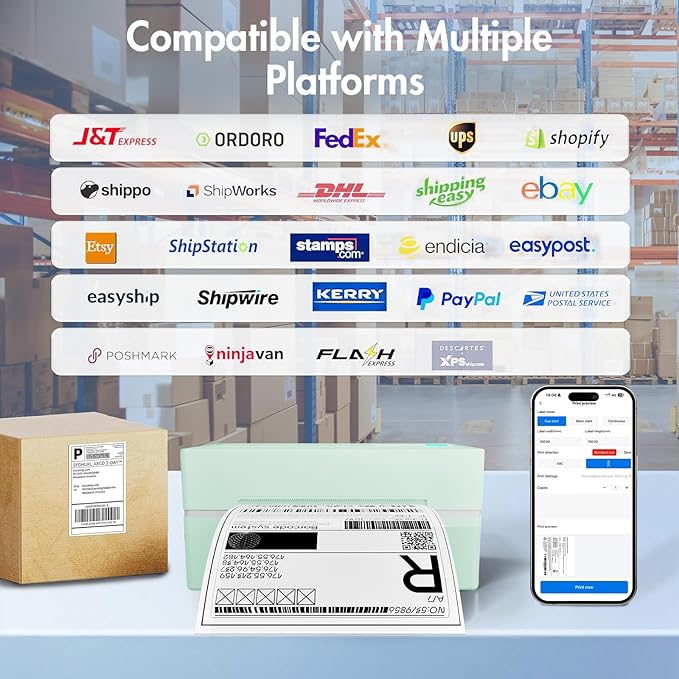 Bluetooth Thermal Shipping Label Printer: 4x6 Wireless Label Maker - Image 5