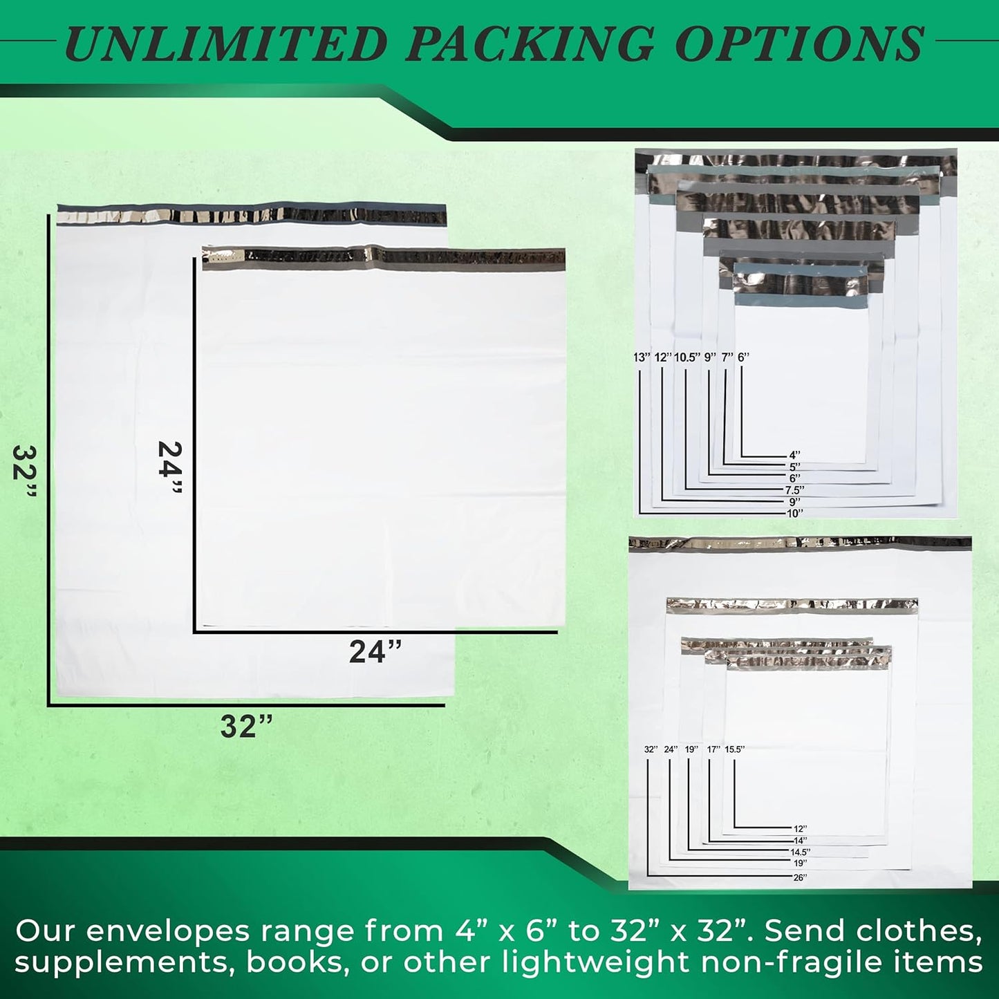 2000 Pack Secure Seal White Poly Mailers - 10x13 Safe Shipping Bags - E-Commerce Self Sealing 2 Mil Poly Envelopes
