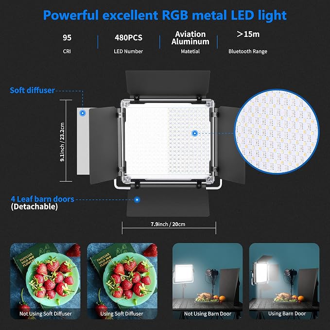 NEEWER 2 Packs 480 RGB Led Light - Image 2