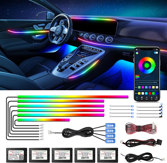Dreamcolor Acrylic Interior Car Lights - 18 in 1 RGB LED Strip Lights by WEBUPAR