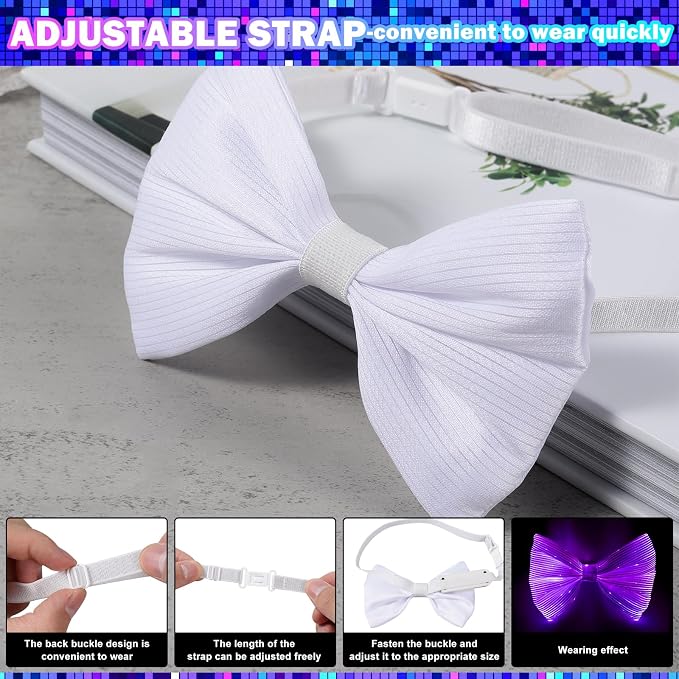 light up bow tie LED Fiber Optic Bowtie 7 Colors & 5 Modes - Image 4