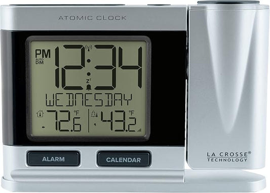 La Crosse Technology 616-12667-INT Silver Atomic Projection Alarm Clock by LaCrosseTechnology