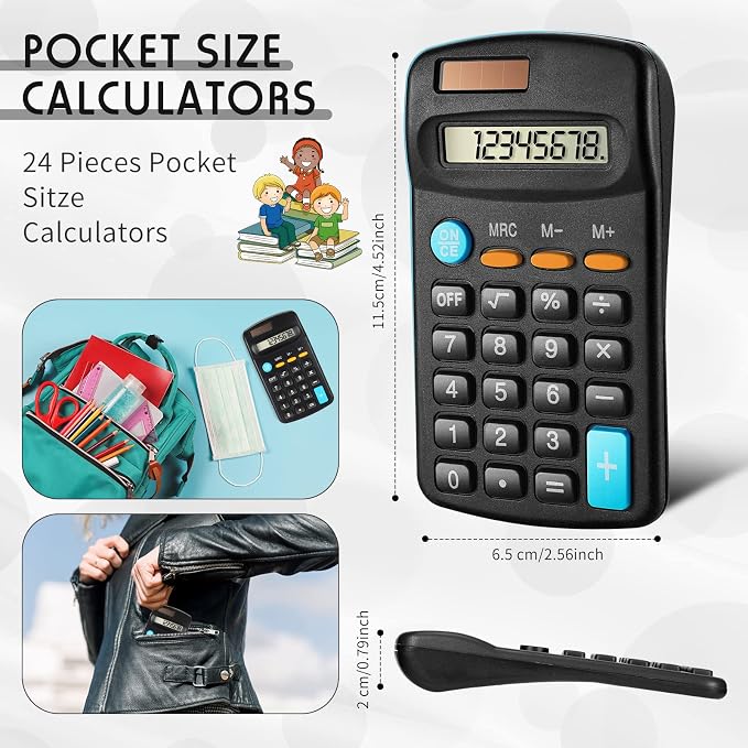 Flutesan 24 Pieces Small Pocket Calculator Bulk, Mini Basic Scientific - Image 2